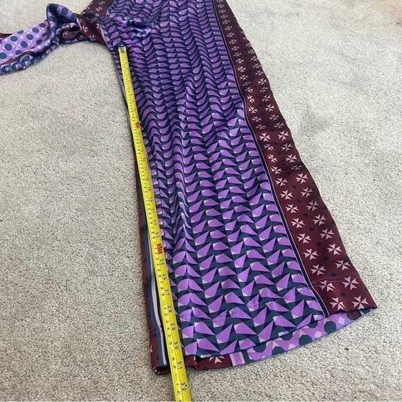 House of Harlow purple burgundy satin effect geometric printed pyjama pants NWT - Picture 13 of 15